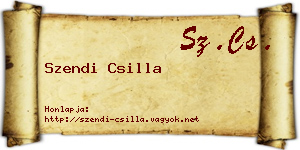 Szendi Csilla névjegykártya